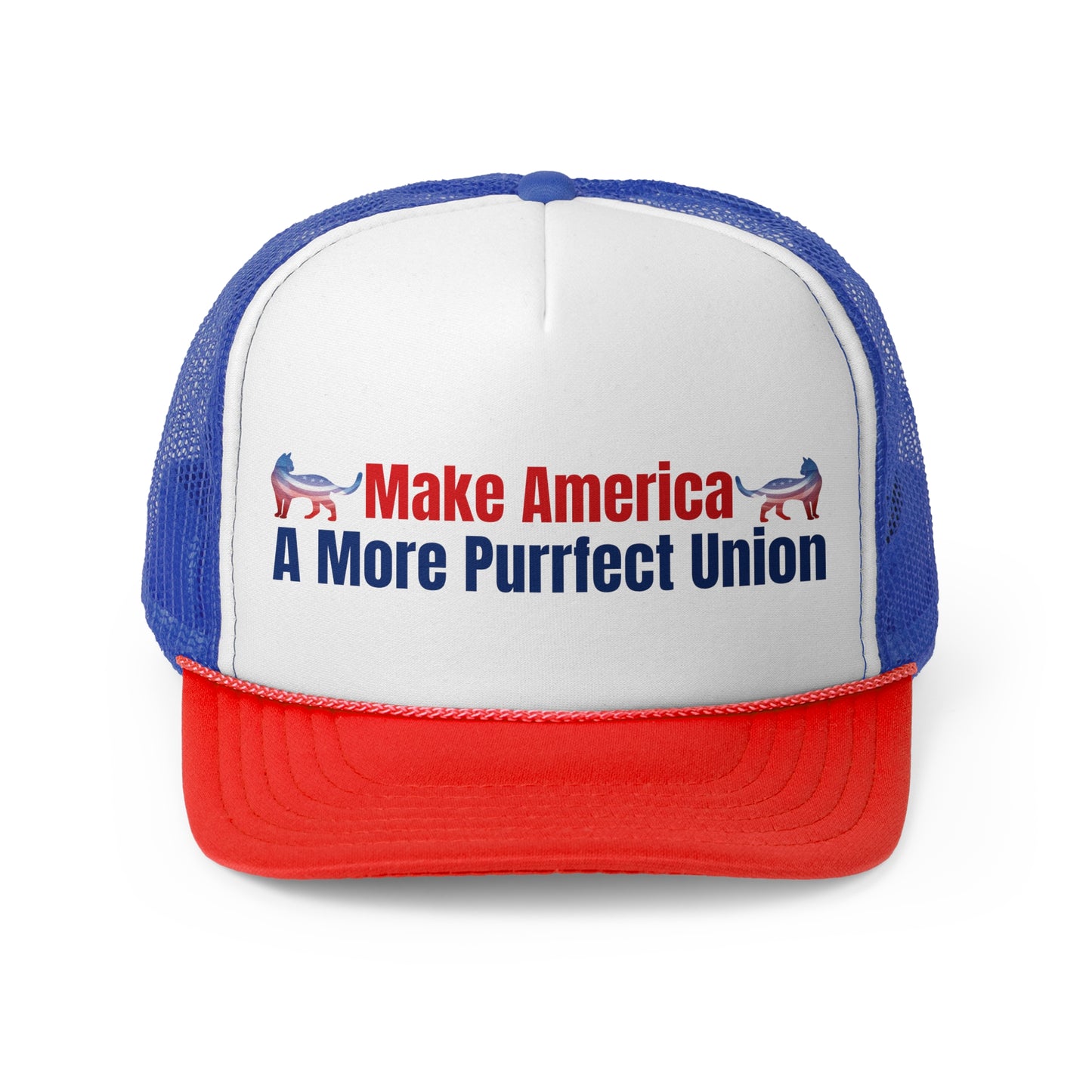 Make America A More Purrfect Union Printed Trucker Cap
