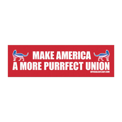 Make America A More Purrfect Union - Red - Cat-Themed Car Magnet