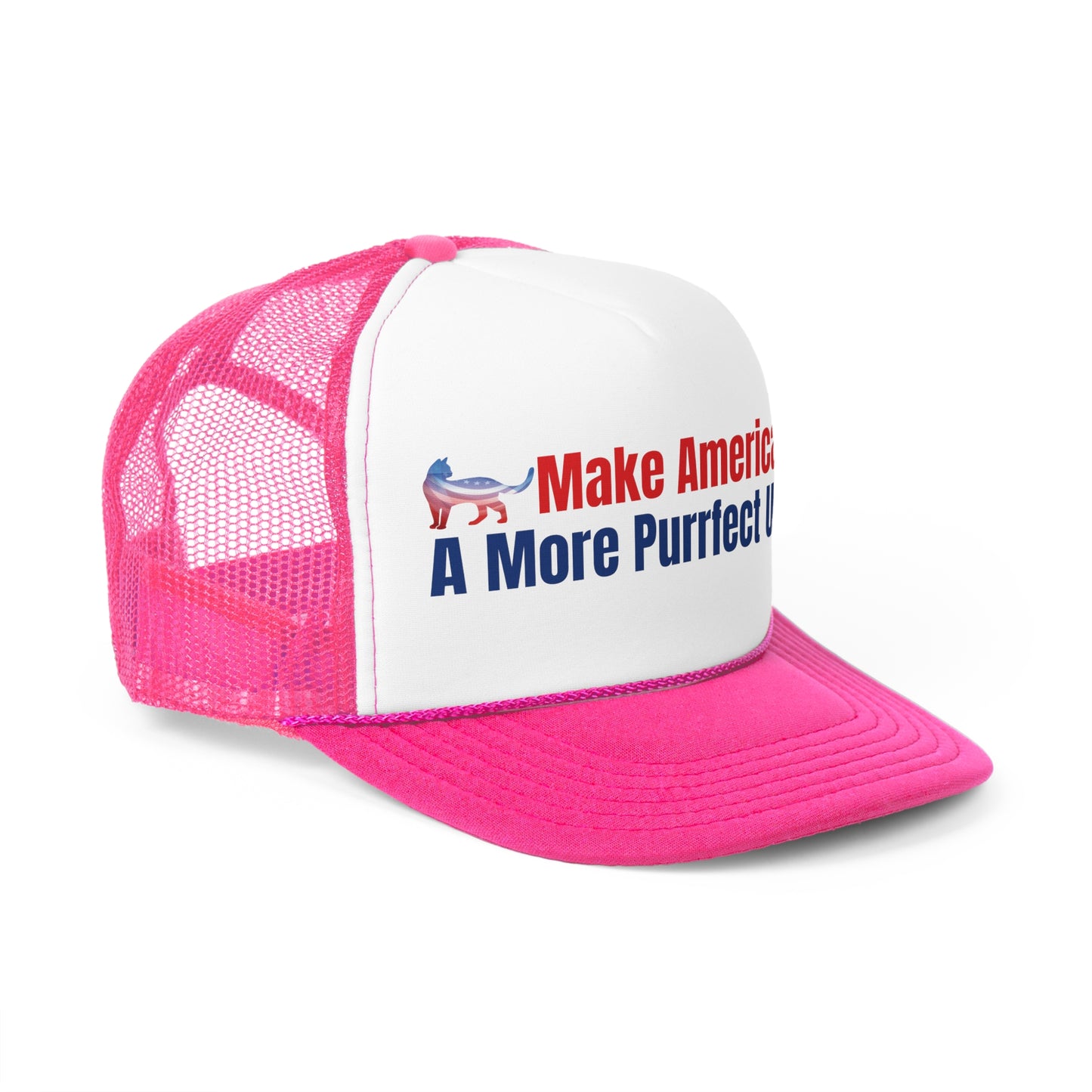 Make America A More Purrfect Union Printed Trucker Cap