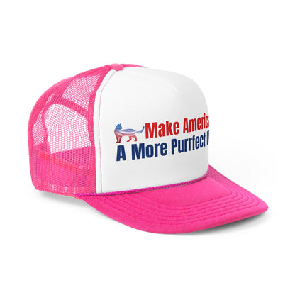 Make America A More Purrfect Union Printed Trucker Cap