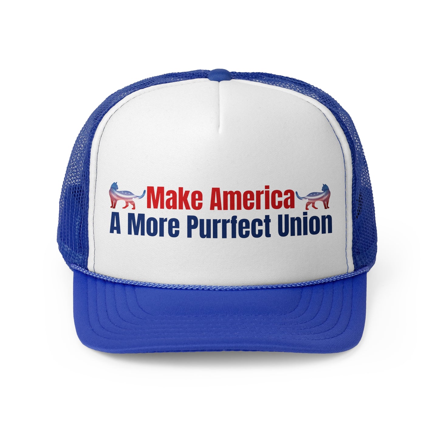 Make America A More Purrfect Union Printed Trucker Cap