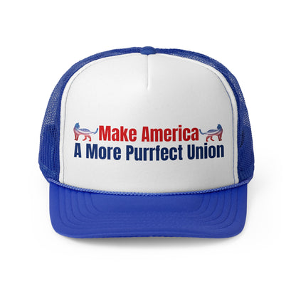 Make America A More Purrfect Union Printed Trucker Cap