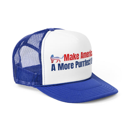 Make America A More Purrfect Union Printed Trucker Cap