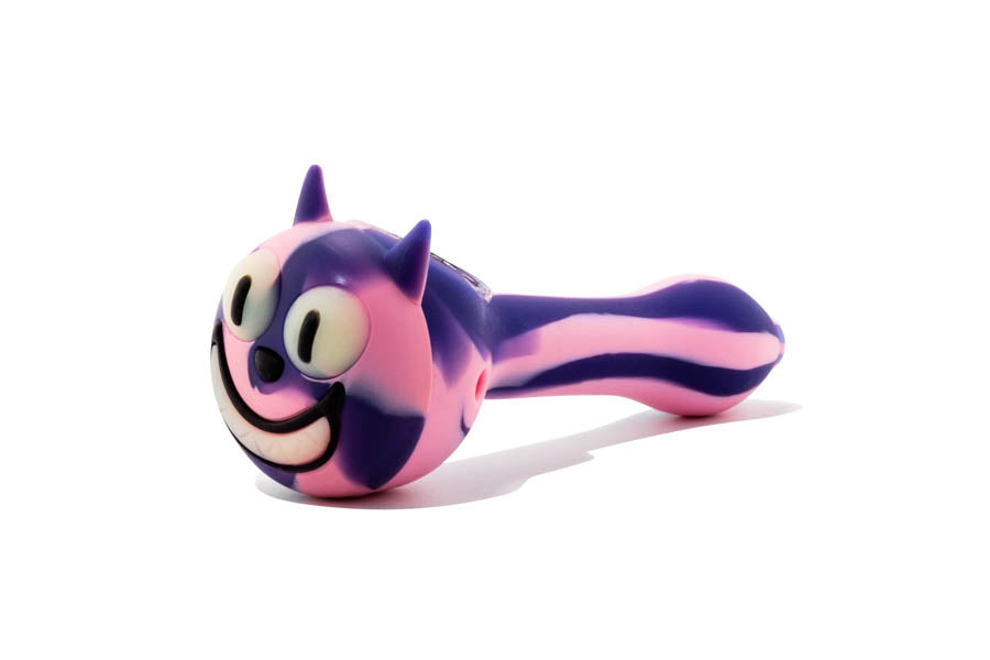 Purple and pink glow-in-the-dark smiling kitty 