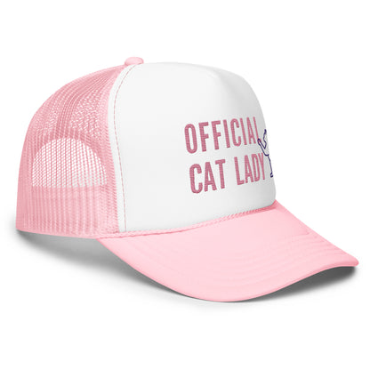 Original Official Cat Lady pink design Foam Trucker hat