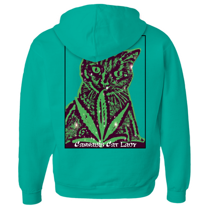 Cannabis Cat Lady Zip-Up Hoodie