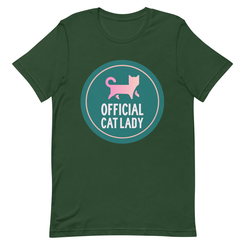 Short-Sleeve Official Cat Lady Badge T-Shirt